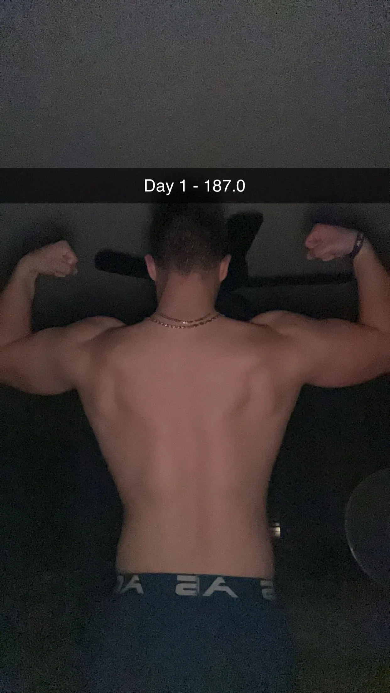 Back view of creators personal pre-transformation