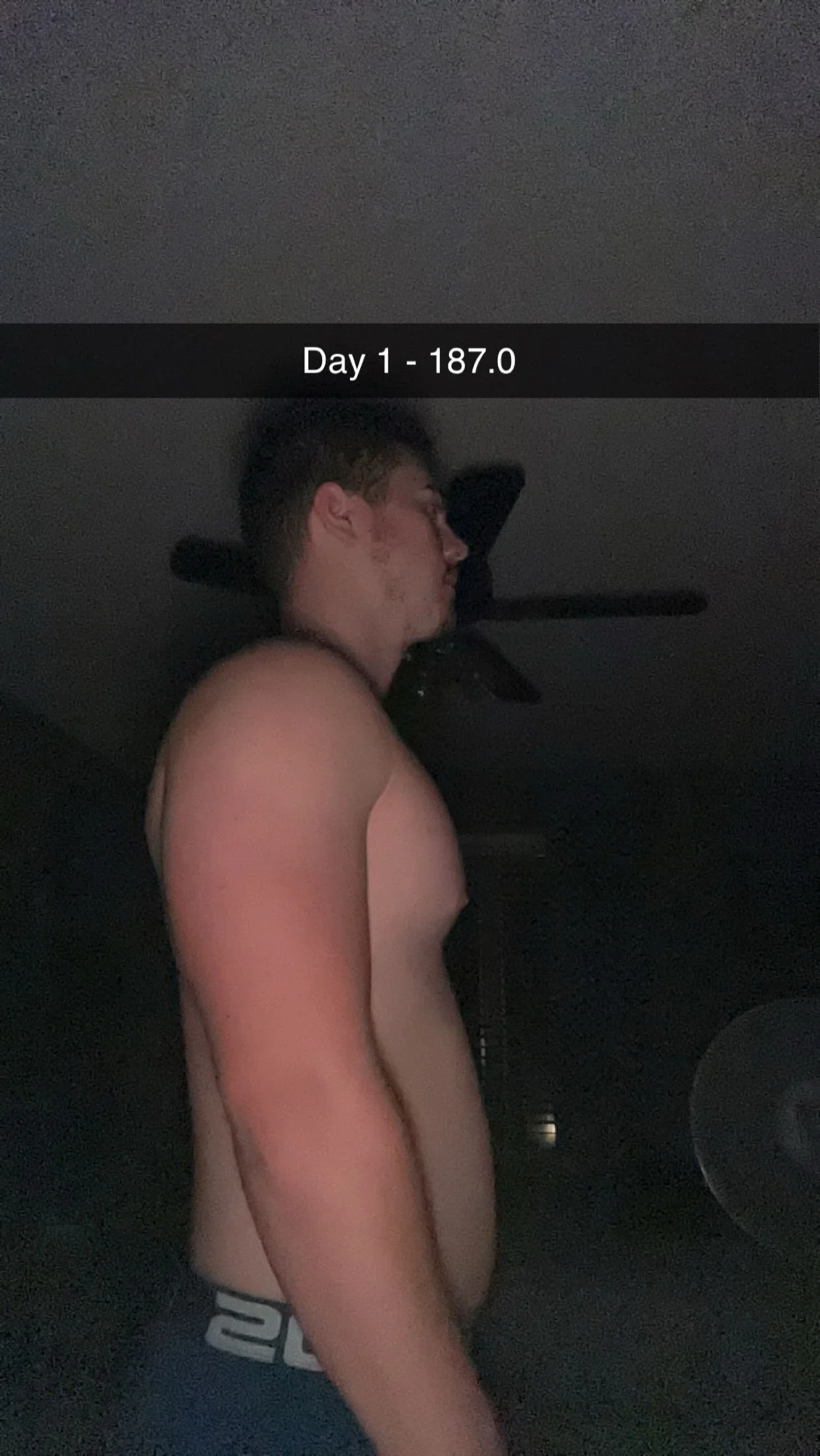 Side view of creators personal pre-transformation