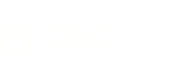 Geocue logo in black and white with a stylized 'G' symbol.