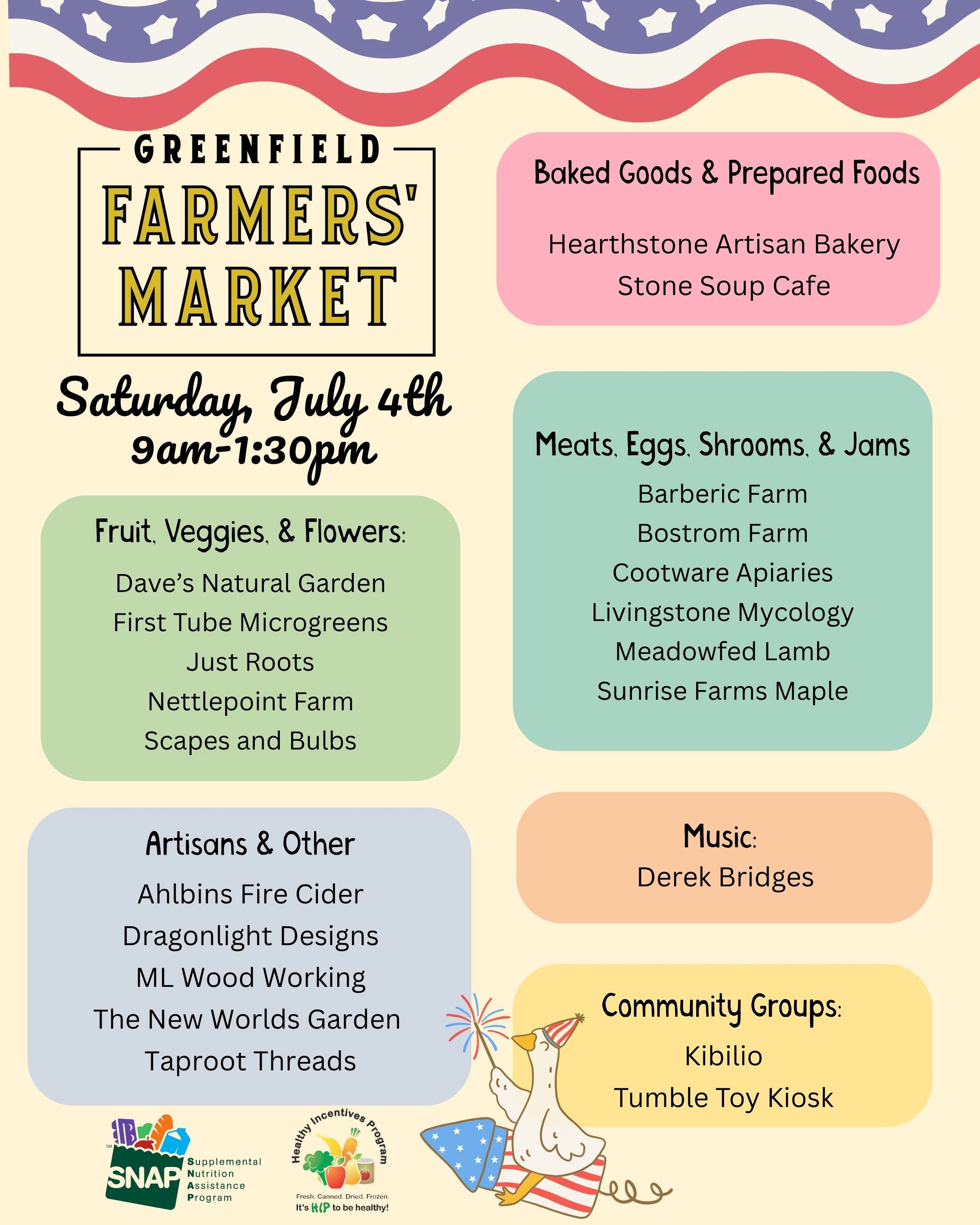✨Yes! We will be open tomorrow, July 4th! 🇺🇸
Come out and show our vendors some love!! ❤️ 9am-1:30pm in Court Square! 🥳

Woooo doggy! It has been a hot week!☀️
Working through a heat wave is no easy task, yet farmers show up every single day with 