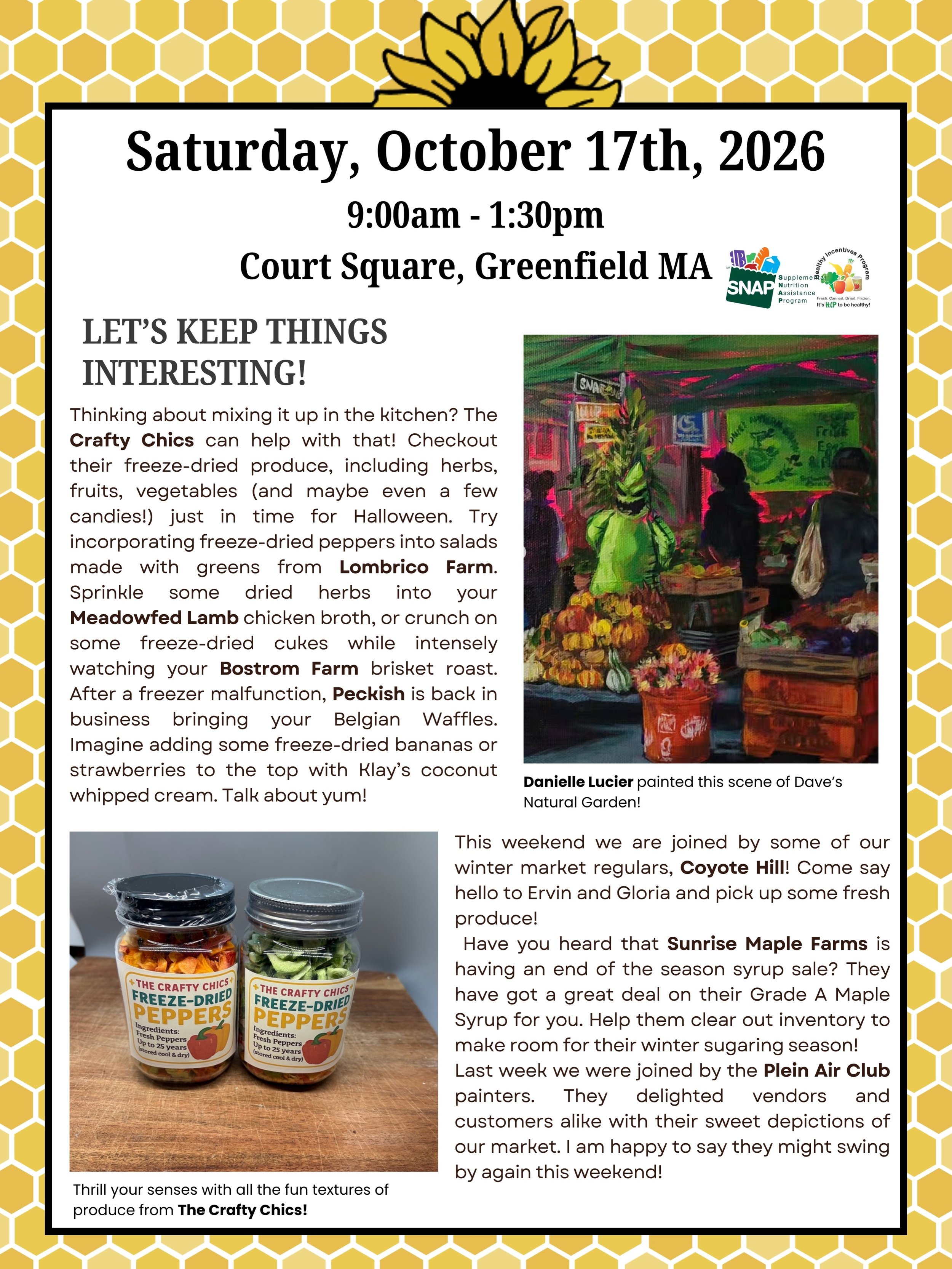 Let&rsquo;s Keep Things Interesting!

Thinking about mixing it up in the kitchen? The Crafty Chics can help with that! 🥰 Checkout their freeze-dried produce, 🌶️🥕 including herbs, fruits, vegetables (and maybe even a few candies!) 🍬 just in time f