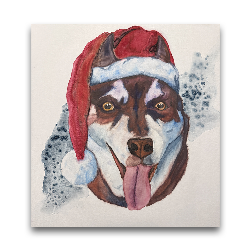 Christmas Dog | Commission by Sarah Olsen 2025