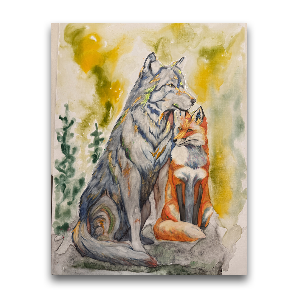 Wolf and Fox | Commission by Sarah Olsen 2026