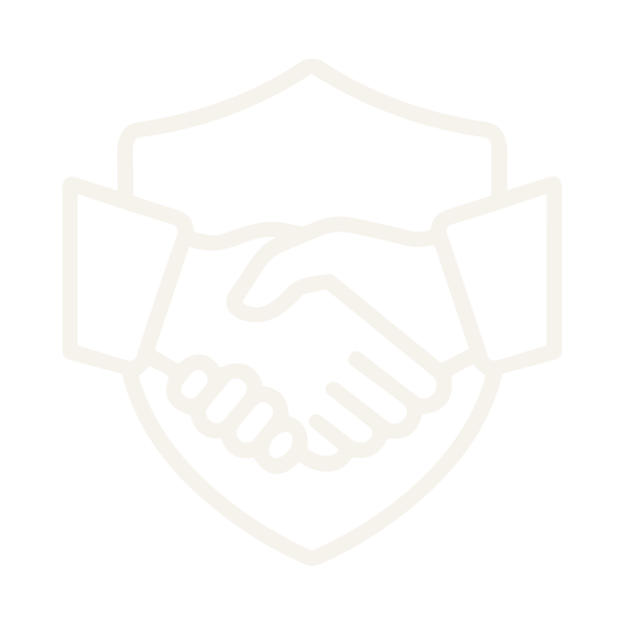 White shield with handshake inside symbolizing Cielo Vista Painting's reliability as a Fully Insured Contractor