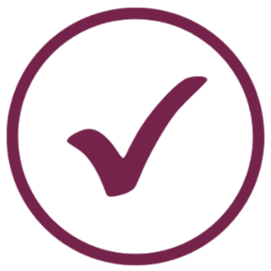 Purple checkmark inside a circle