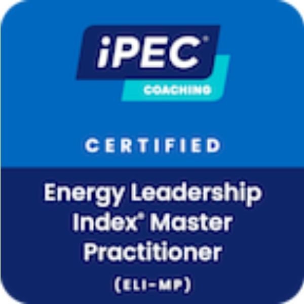 IPEC Certified Energy Leadership Index Master Practitioner logo in blue and teal colors.