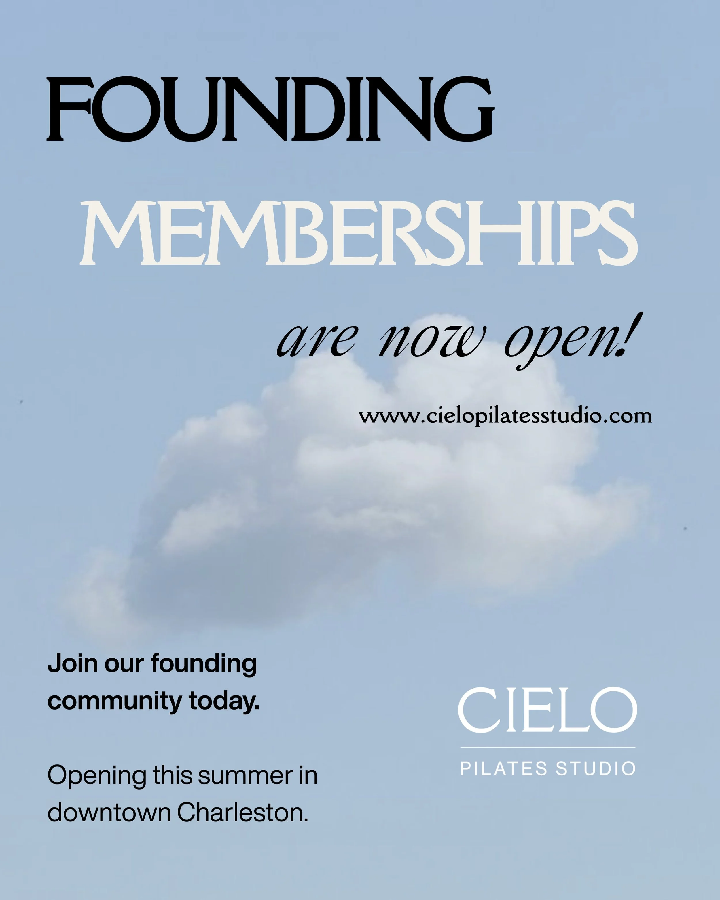 Founding Memberships at Cielo Pilates Studio are officially open! ☁️

Each membership offers a unique way to experience Cielo &mdash; whether you&rsquo;re building consistency through small-group Reformer + Tower classes or looking for a more persona