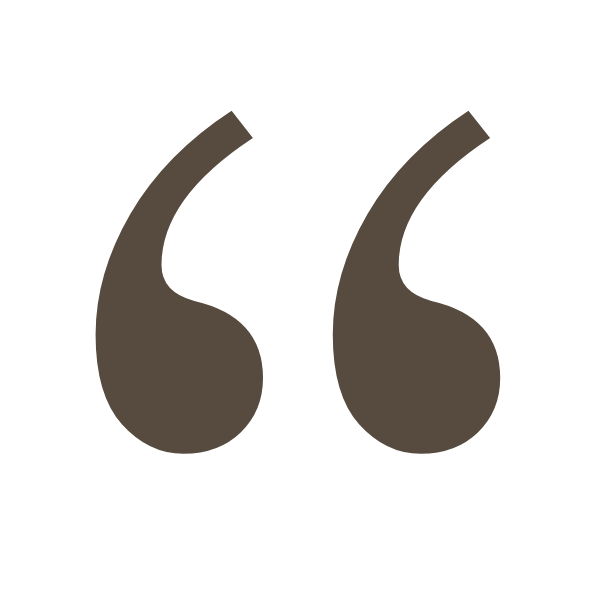 Dark brown quotation marks.