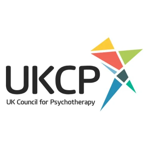 Logo of the UK Council for Psychotherapy featuring colorful geometric shapes and the text 'UKCP'.