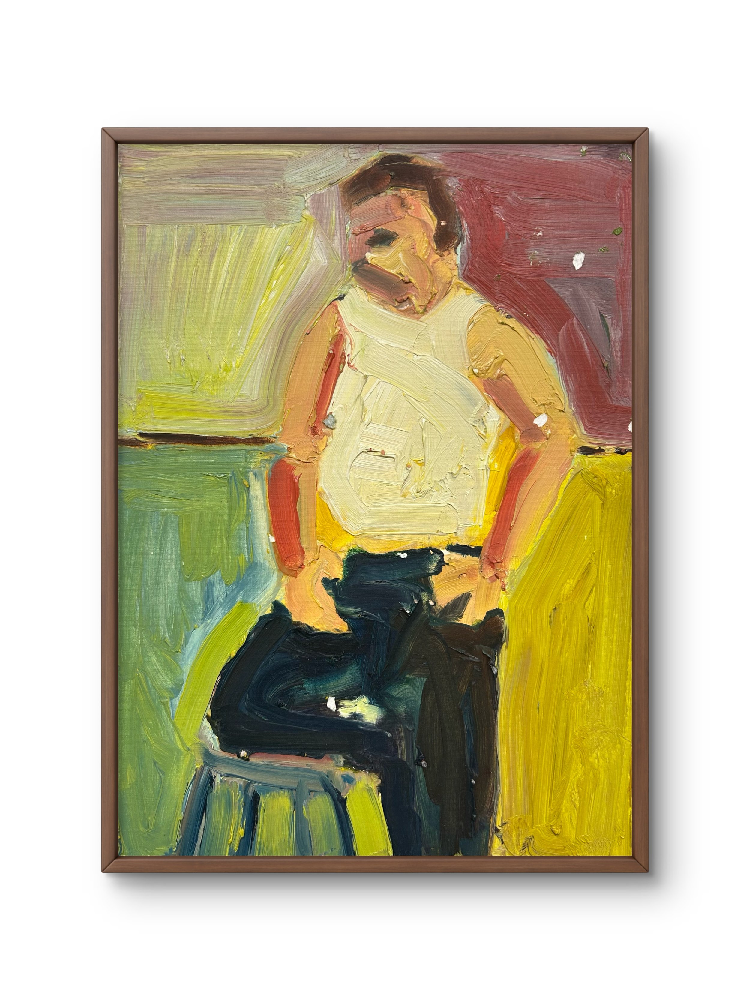 Figure - Knee on Stool, 2010 (14.5" x 10.75"; oil on painting paper; unframed)