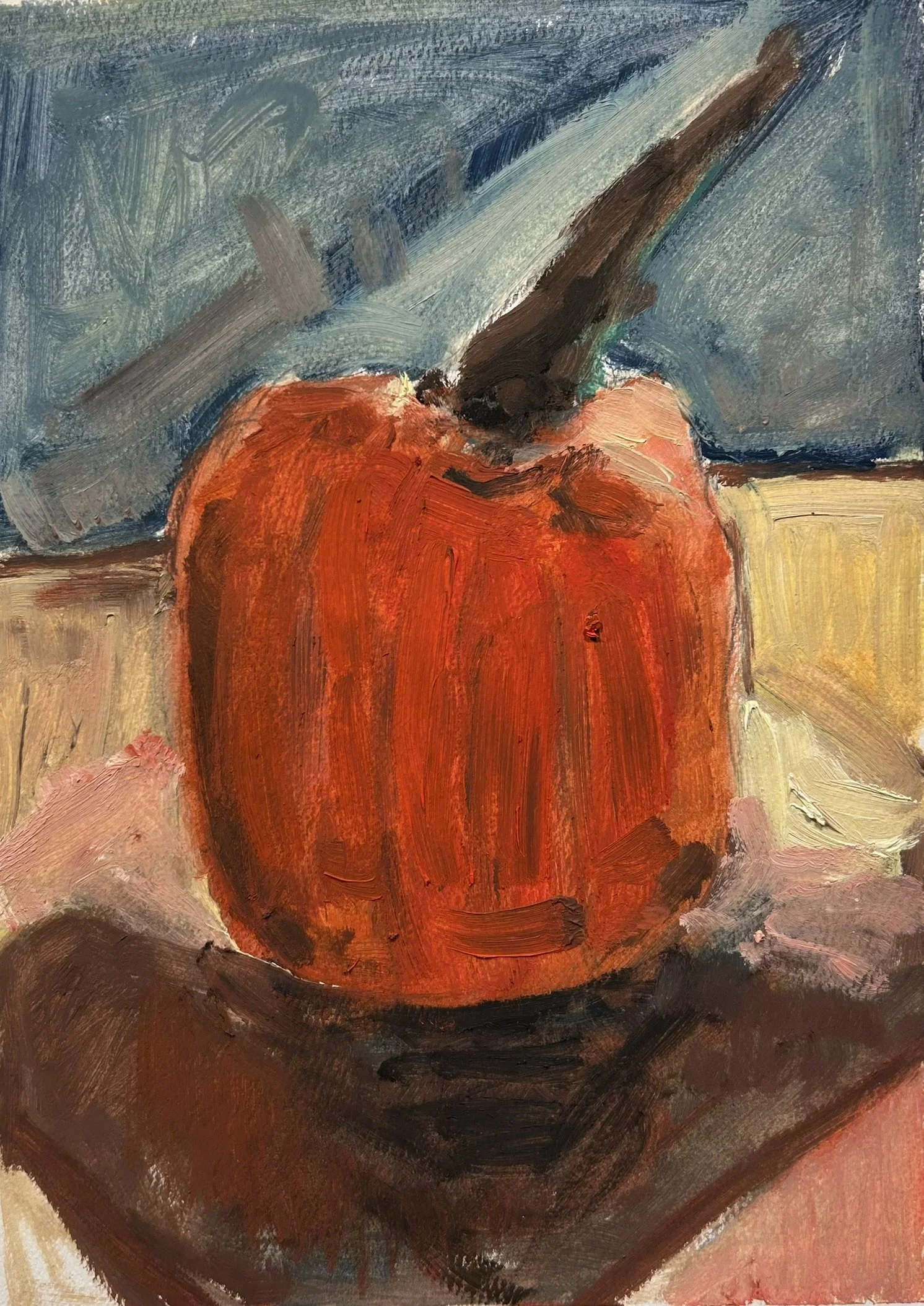 Pumpkin, 2024 (12" x 9"; oil on painting paper; unframed)