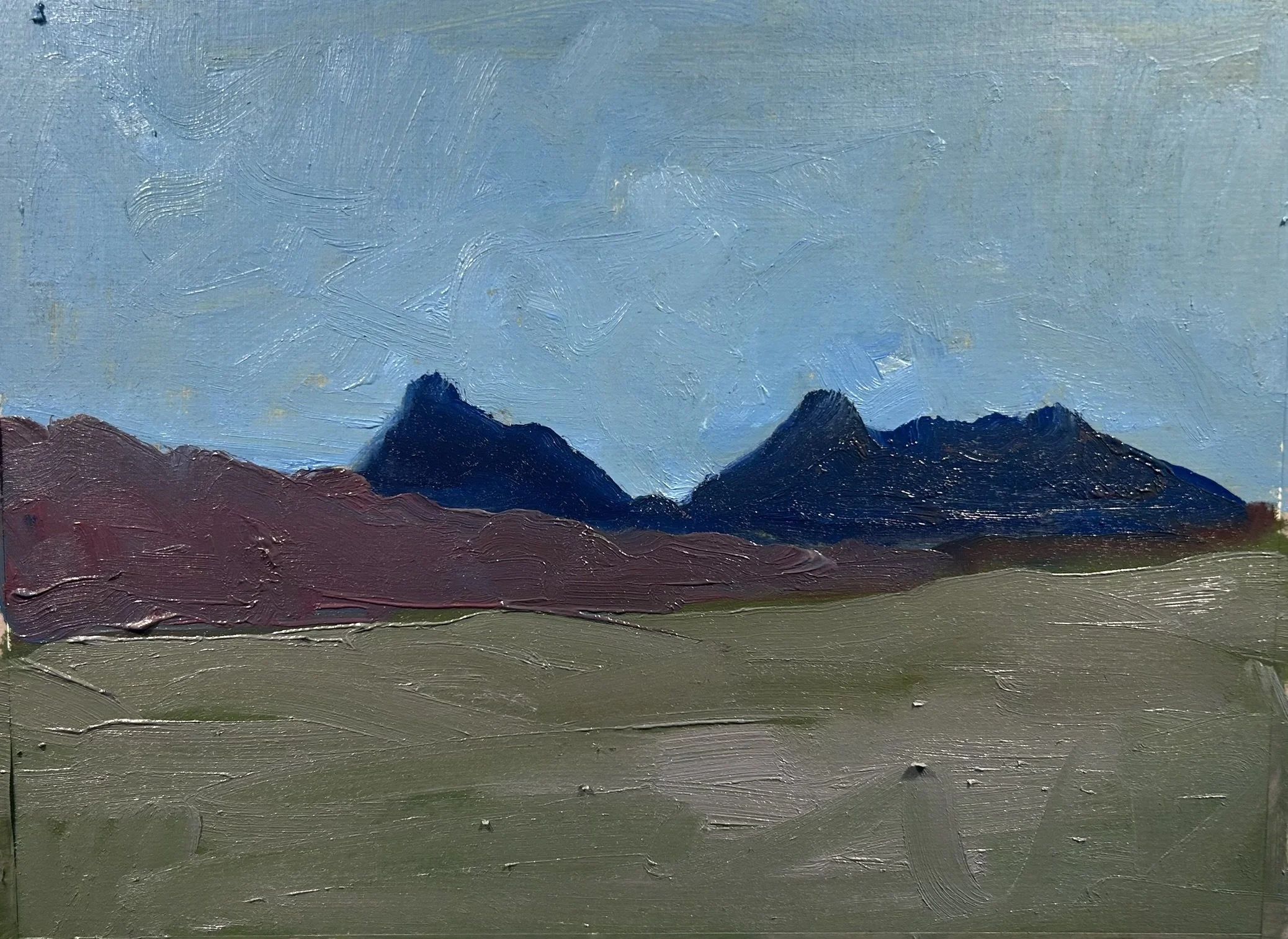 Valdez Narrows - Valdez, Alaska, 2026 (9" x 12"; oil on painting paper; unframed)