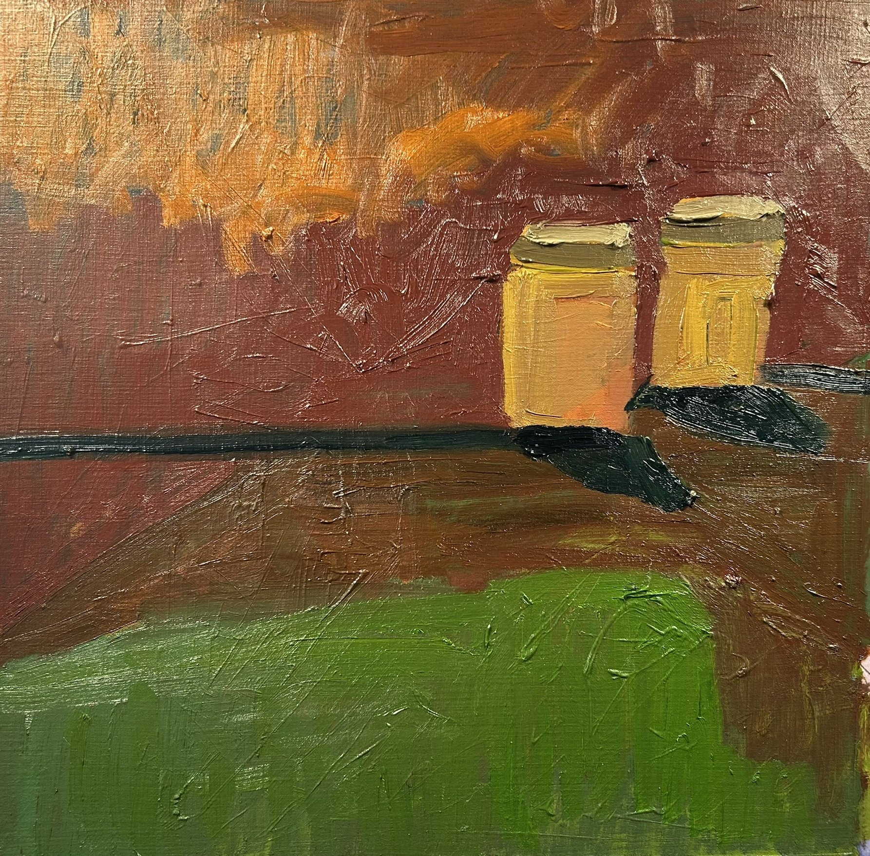 Still Life - Studio Jars, 2026 (oil on painting paper).JPEG
