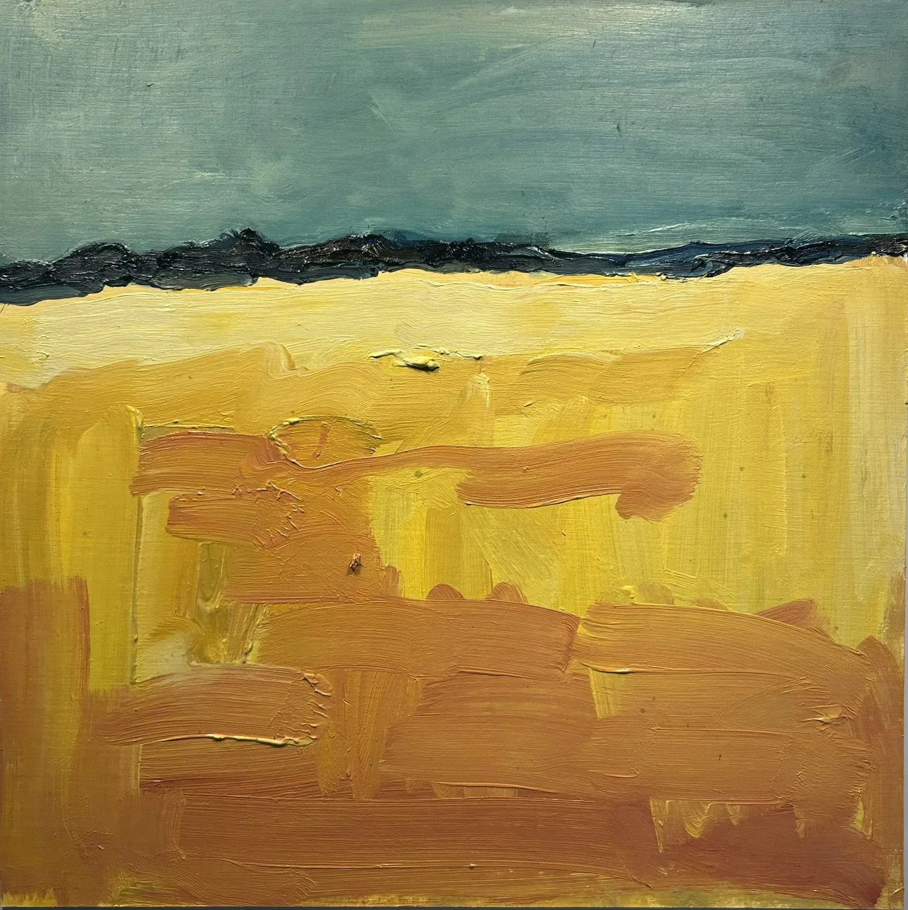 Beach - Saint Malo, France, 2026 (12" x 12"; oil on painting paper; unframed)