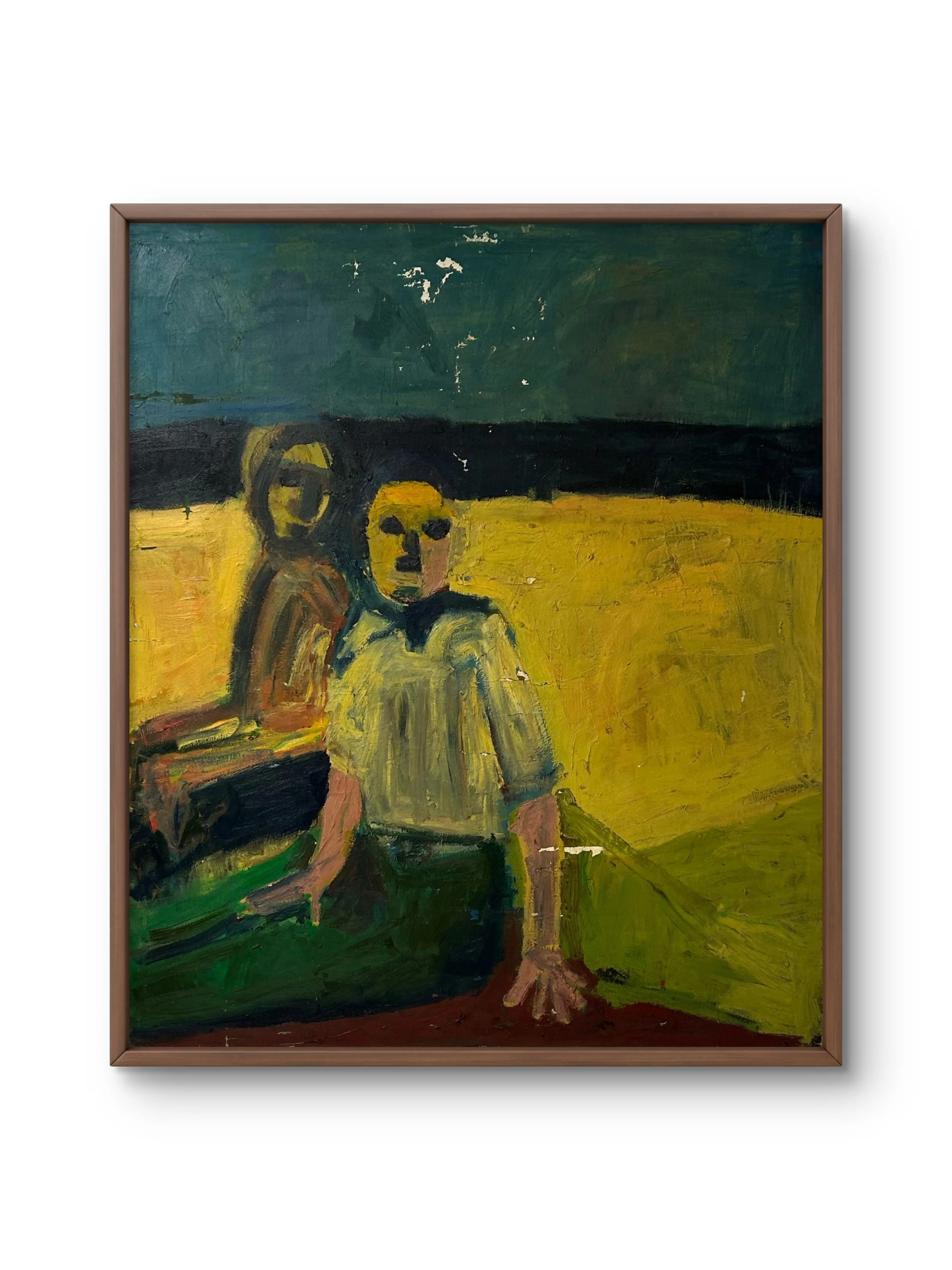 Beach Couple, 1991 (oil on canvas) (Mock Frame).jpg