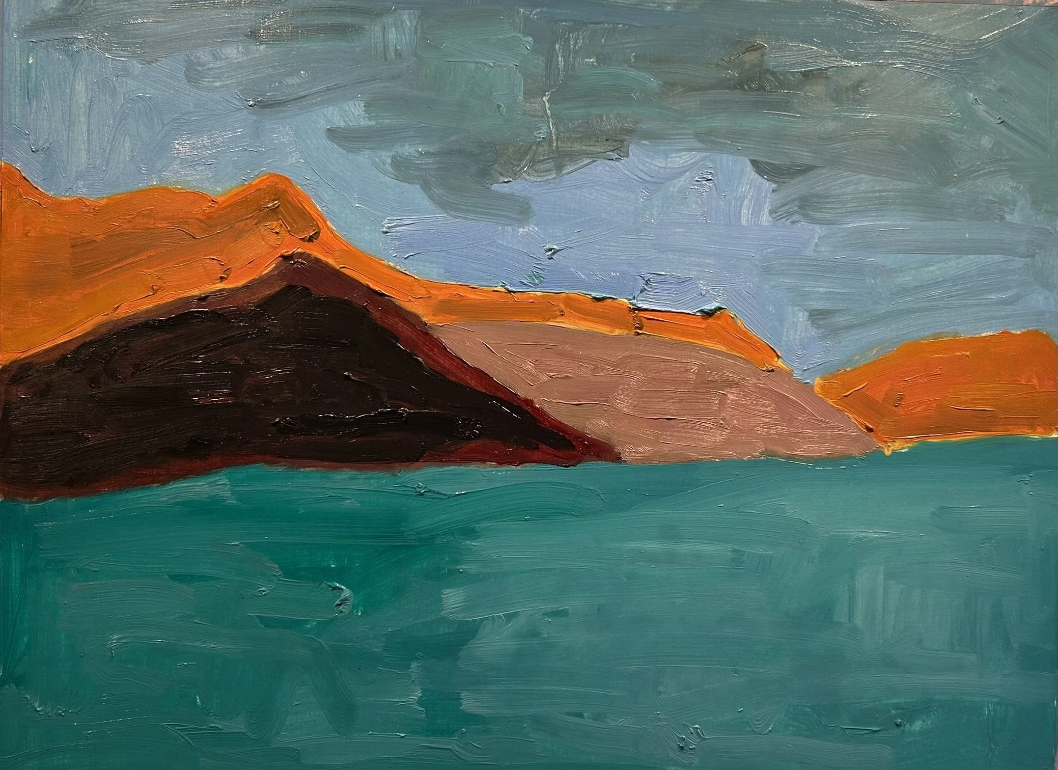 Fjord - Fresvik, Norway, 2026 (oil on painting paper).JPEG