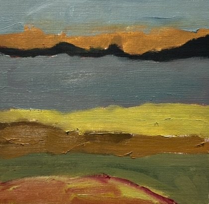 Seaside - St. Malo, France 4, 2026 (5" x 5"; oil on painting paper; unframed)