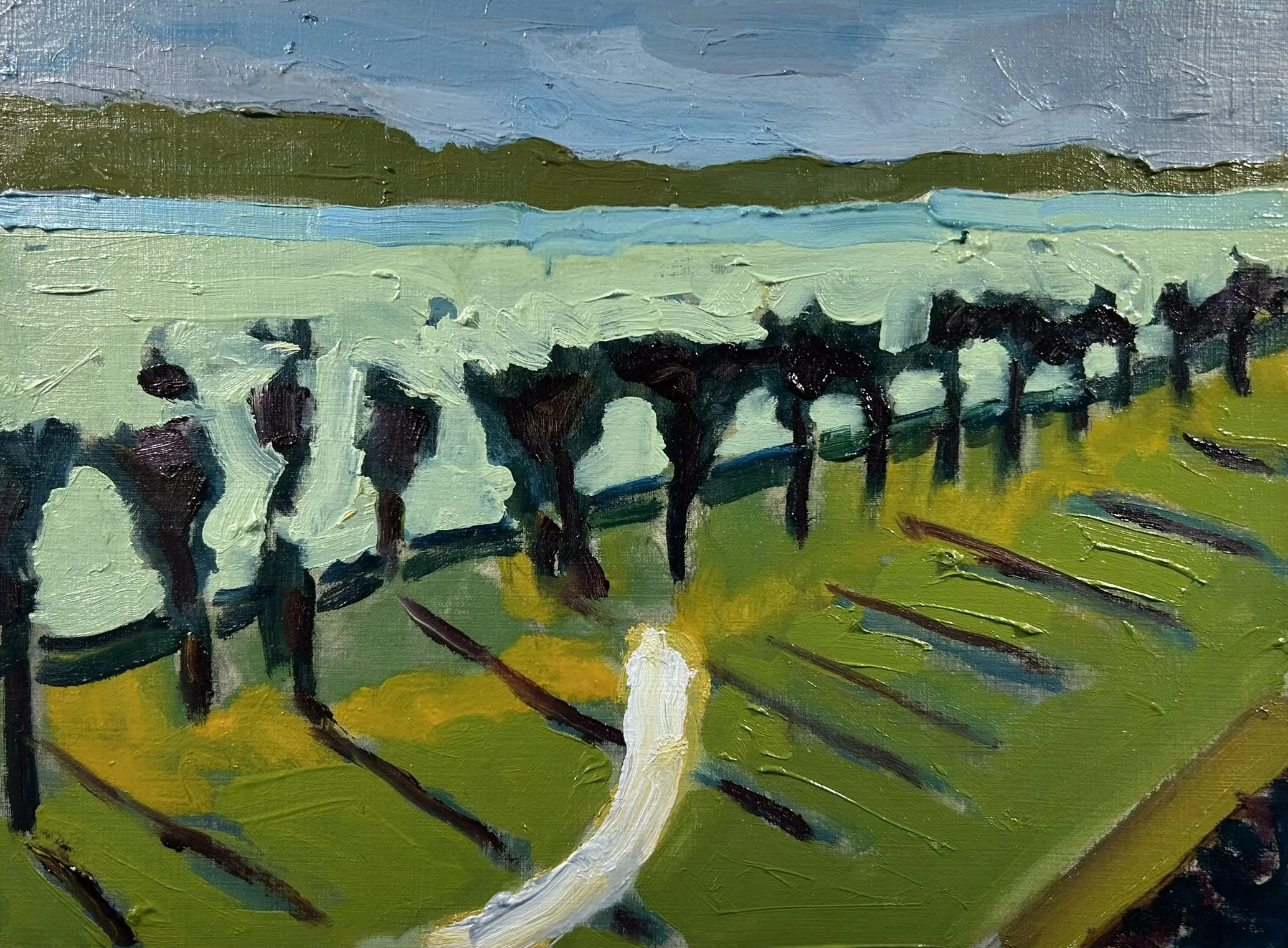 By The River - Bourg, France 3, 2026 (oil on painting paper).JPEG