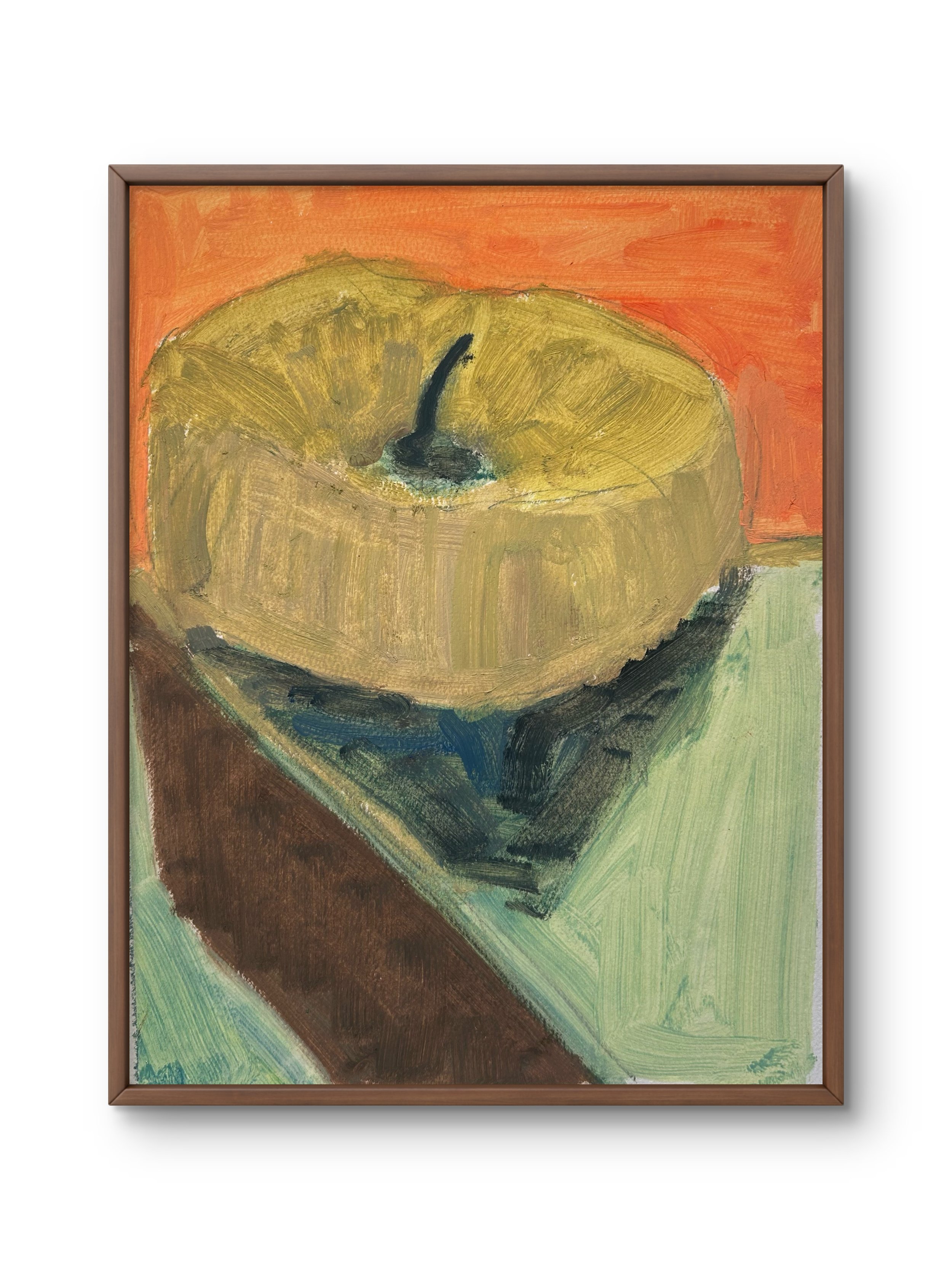 Pumpkin 2, 2024 (12" x 9"; oil on painting paper; unframed)