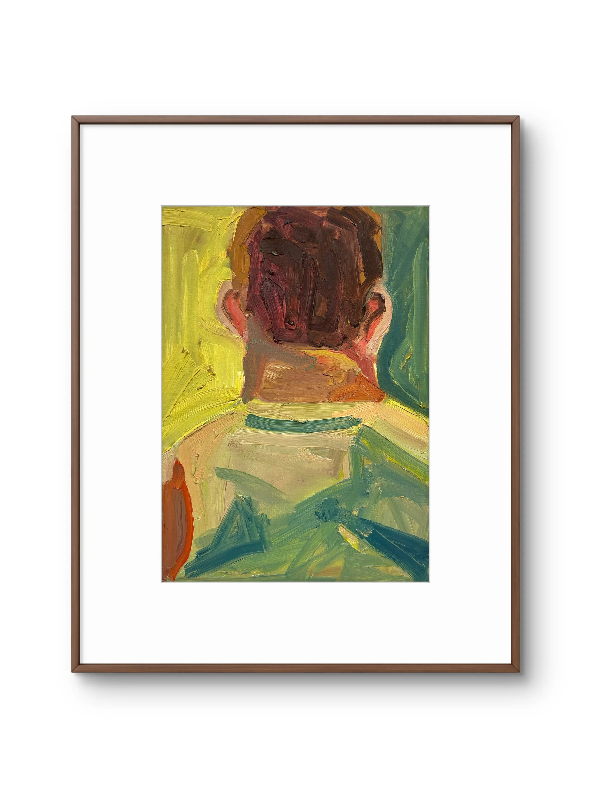 Figure - Back of Head 2, ca. 2010 (14" x 10.5"; oil on painting paper; unframed)