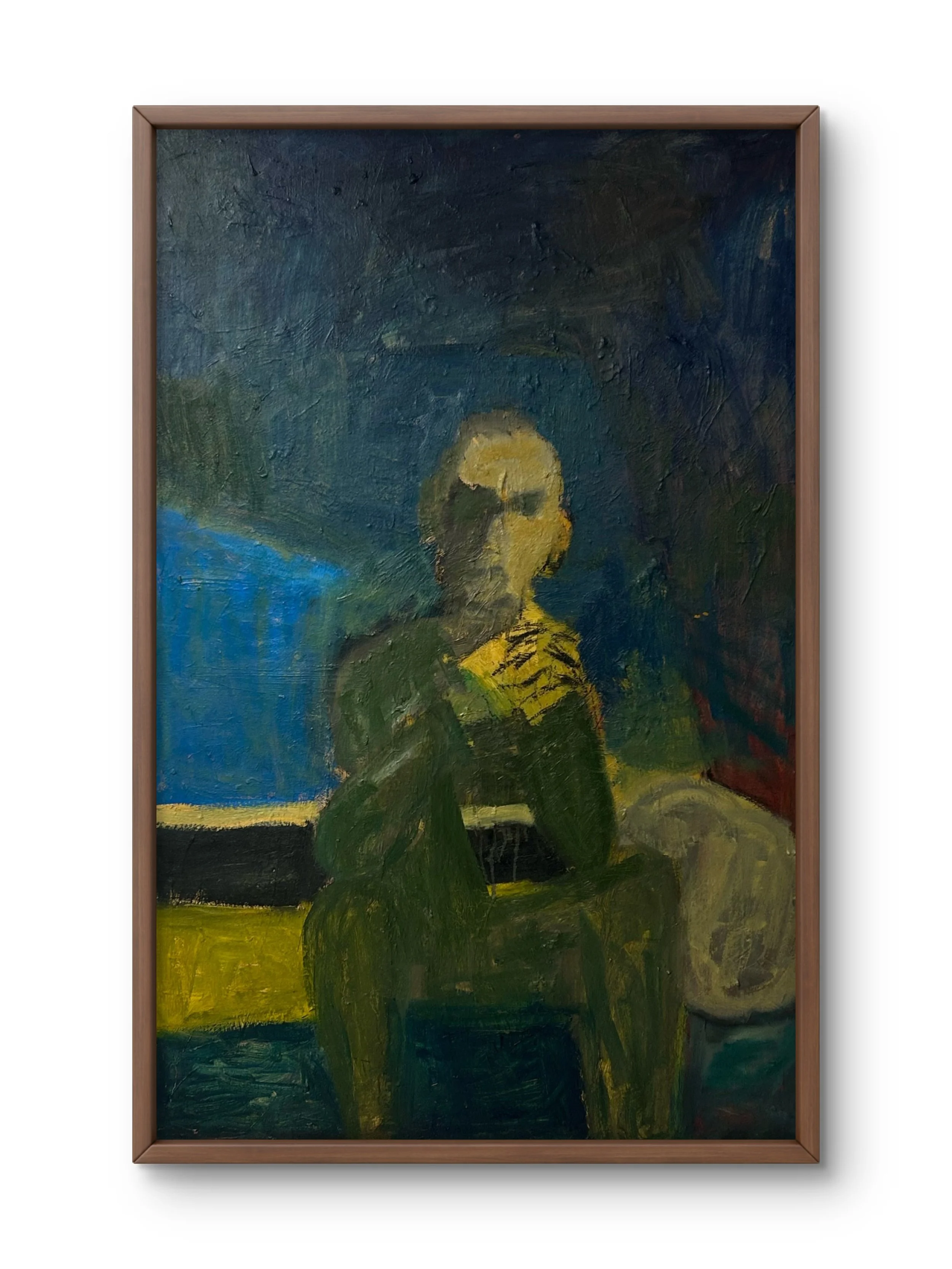 Seated Thinker, 1991 (oil on canvas) (Mock Frame).jpg
