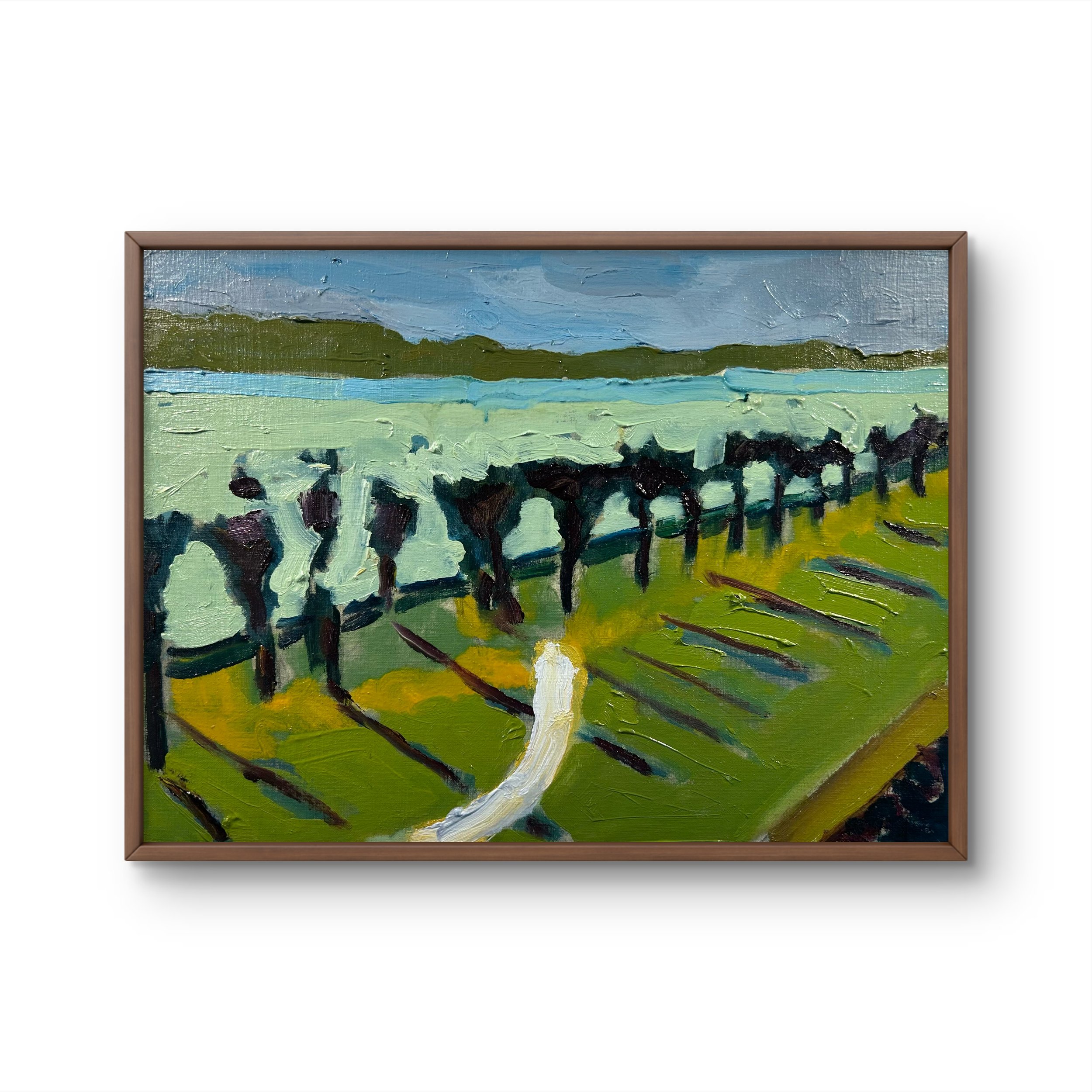 By The Dordogne River - Bourg, France 3, 2026 (9" x 12"; oil on painting paper; unframed)