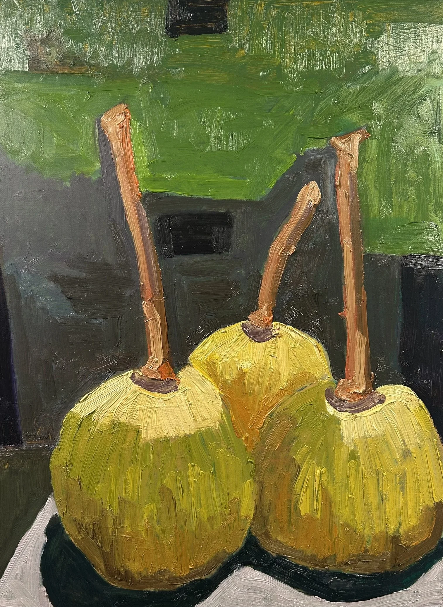 Still Life - Three Pumpkins, 2026 (oil on painting paper).JPEG