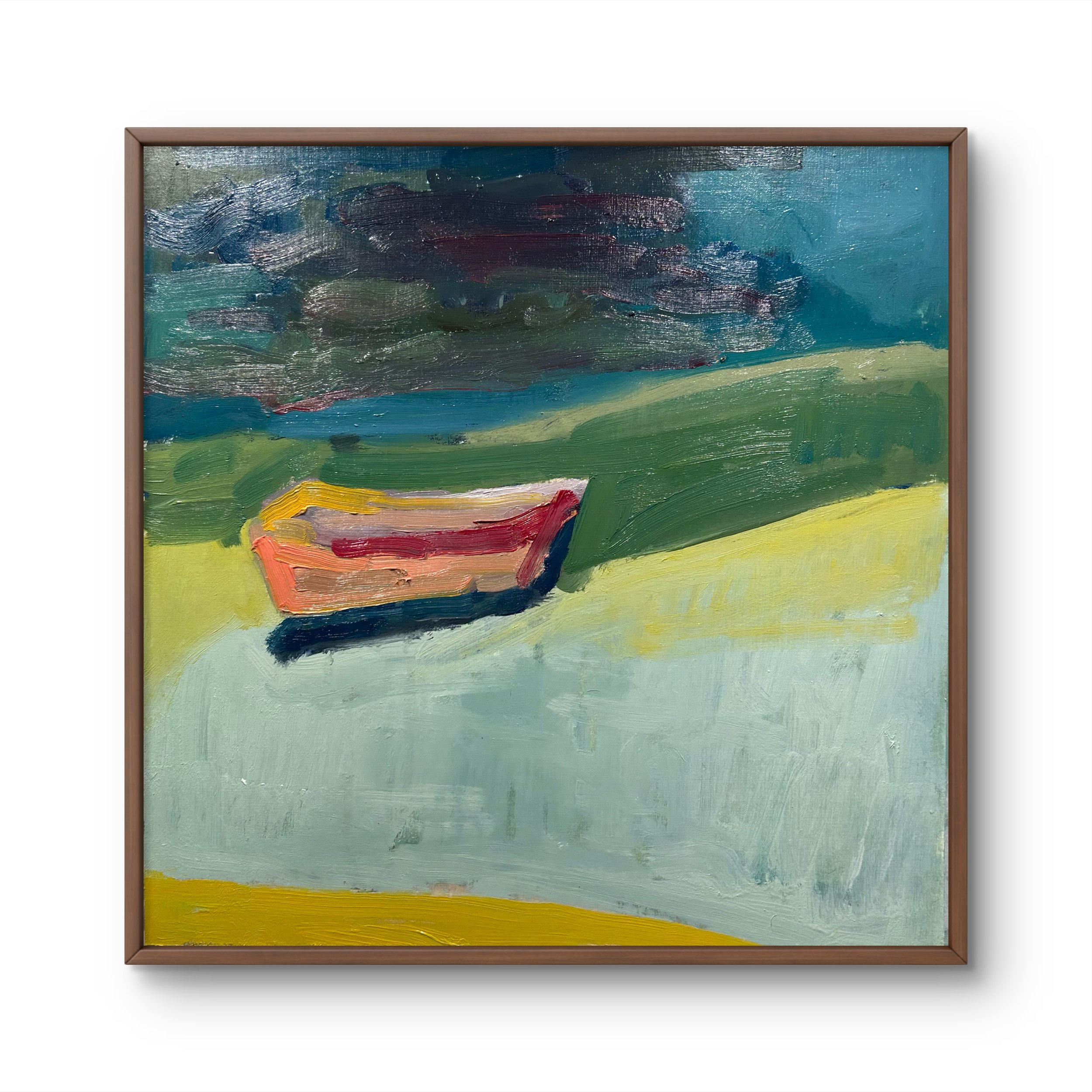 Playground Boat, 2026 (12" x 12"; oil on painting paper; unframed)