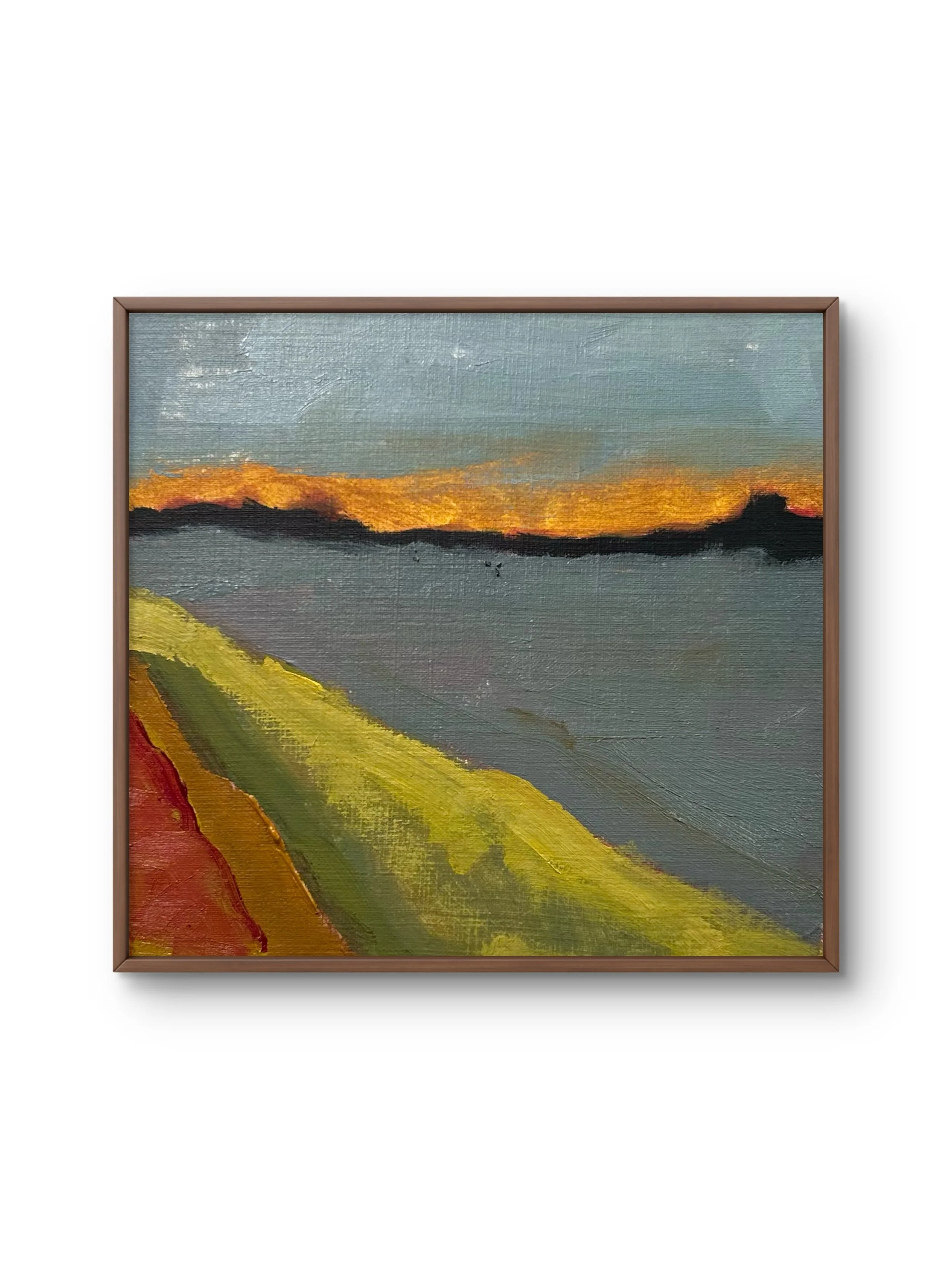 Seaside - St. Malo, France, 2026 (5" x 5"; oil on painting paper; unframed)