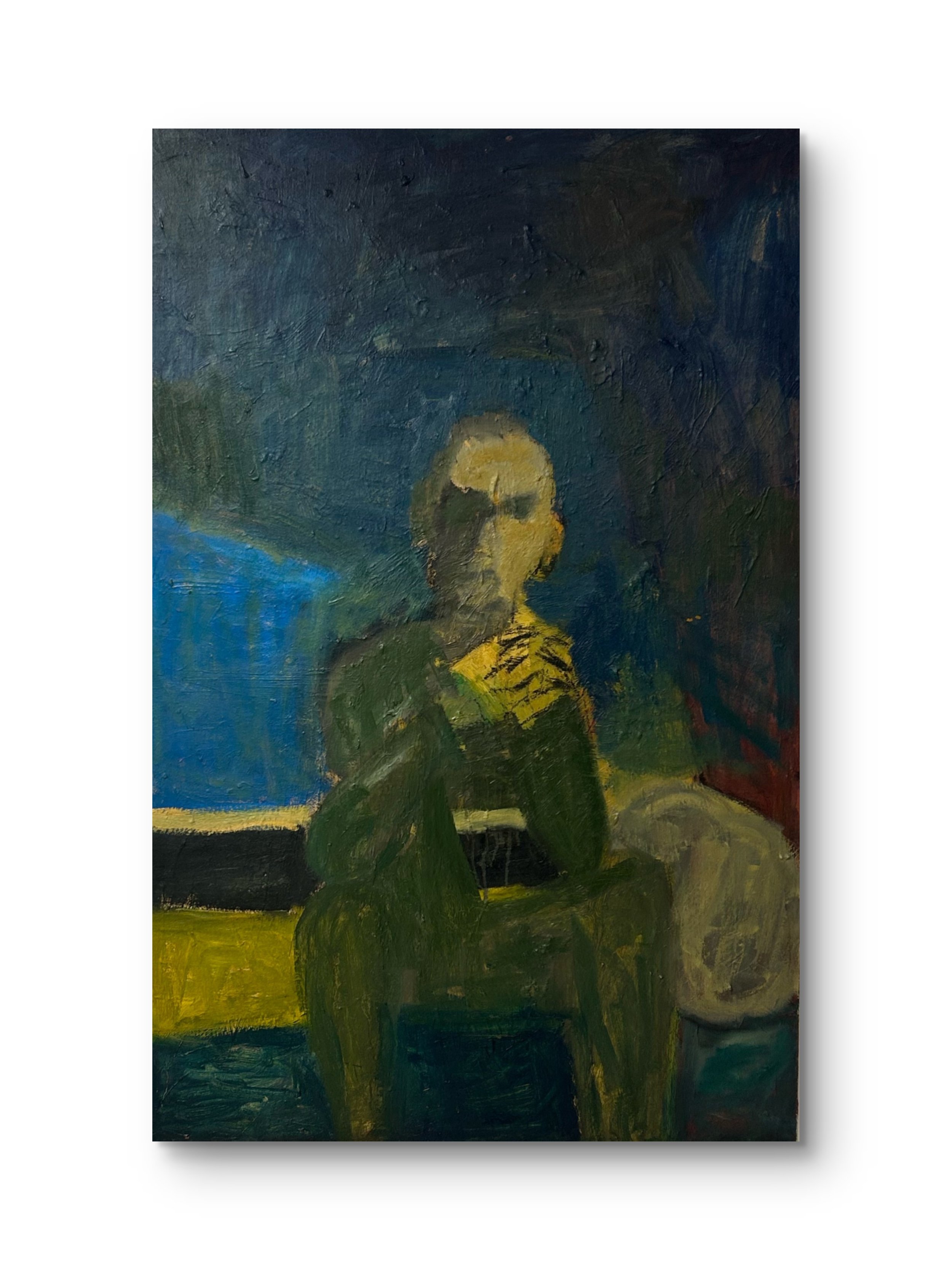 Seated Thinker, 1991 (54" x 48"; oil on canvas; unframed)