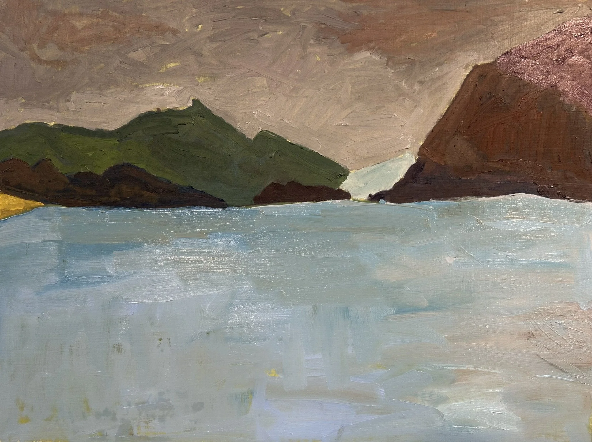 Mendenhall Lake and Glacier - Juneau, Alaska, 2026 (oil on painting paper).JPEG