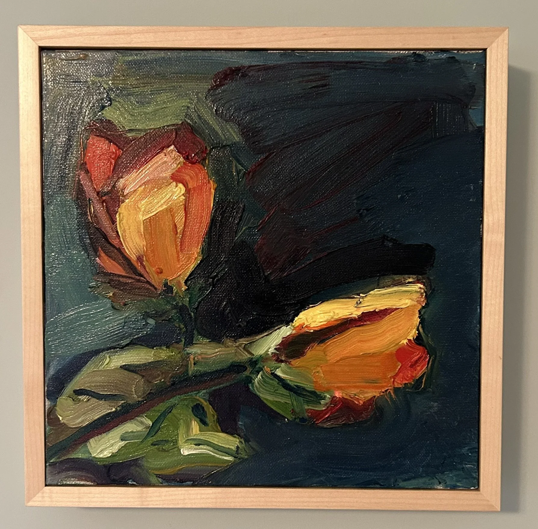 Flowers, ca. 2010 (oil on canvas) (with frame).JPEG