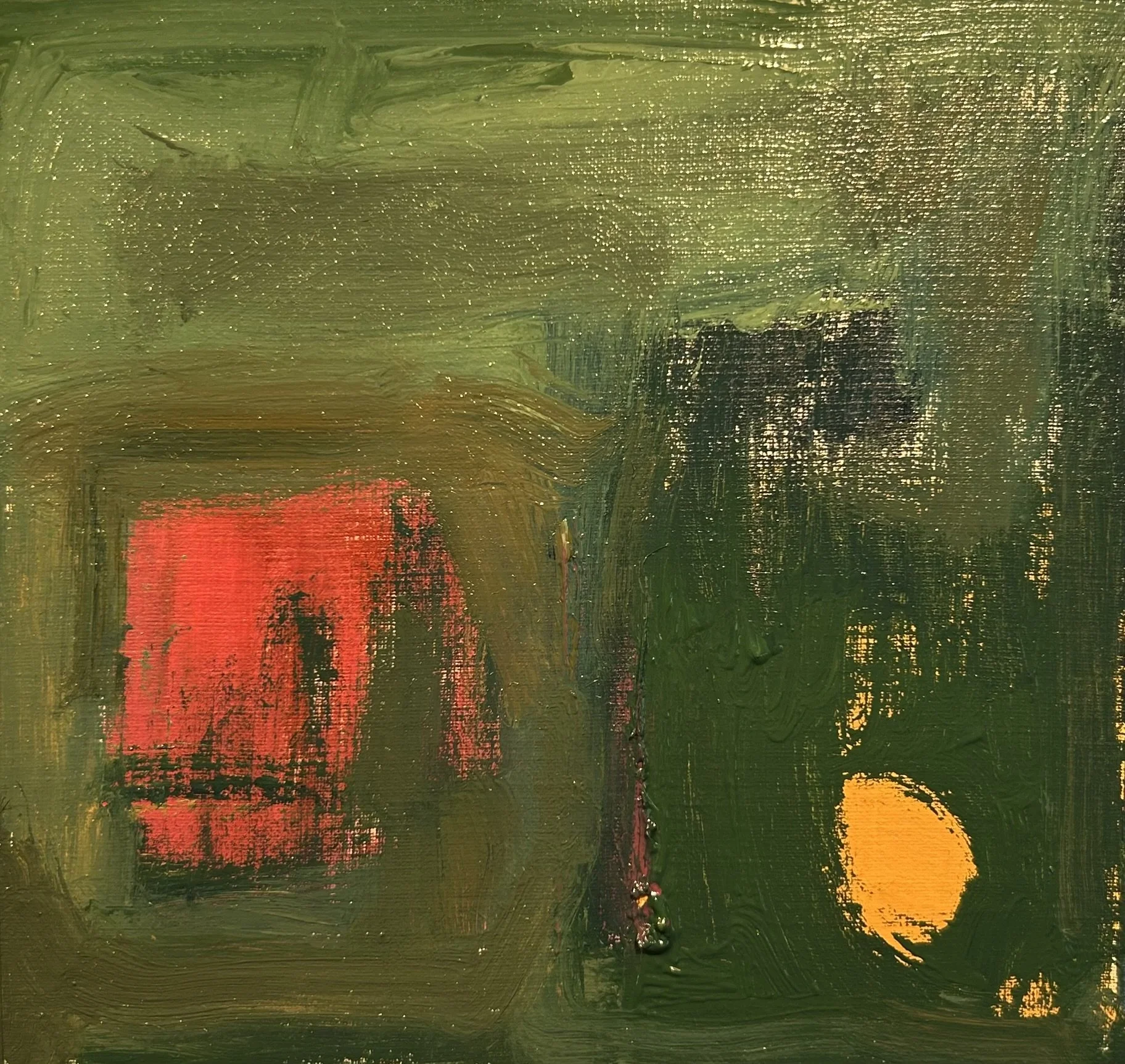 Abstract 2, 2026 (5.75" x 5.5"; oil on painting paper; unframed)