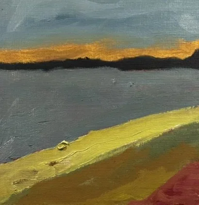 Seaside - St. Malo, France 2, 2026 (5" x 5"; oil on painting paper; unframed)