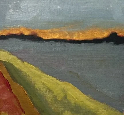 Seaside - St. Malo, France, 2026 (5" x 5"; oil on painting paper; unframed)