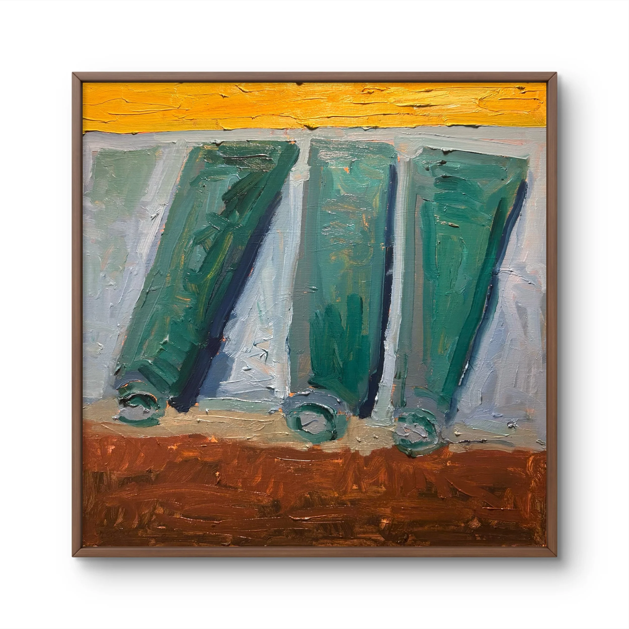 Still Life - Three Paint Tubes, 2026 (12" x 12"; oil on painting paper; unframed)