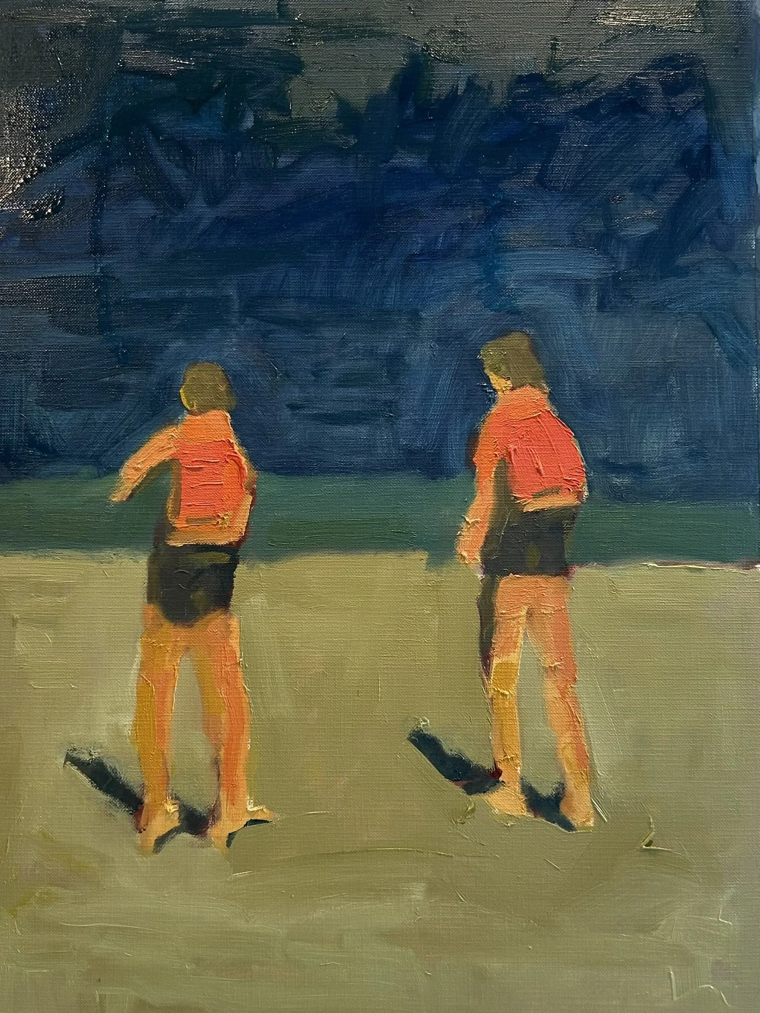 Beach Figures, 2026 (16" x 12"; oil on painting paper; unframed)