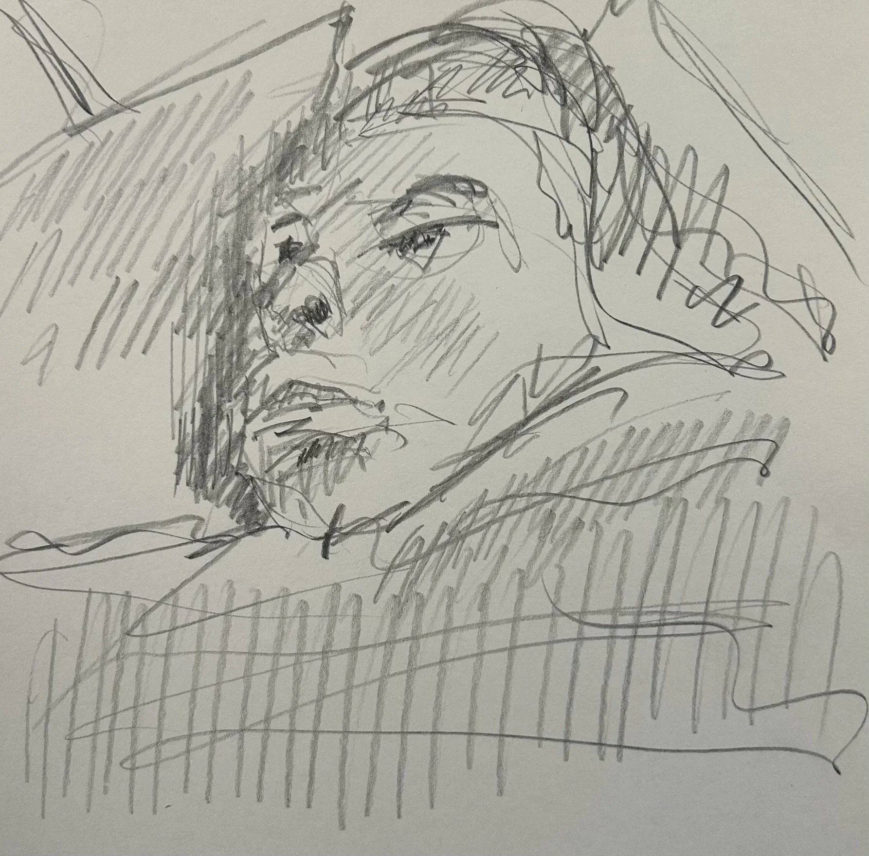 Sleeping Abby, 2026 (8" x 8"; pencil on paper; unframed)