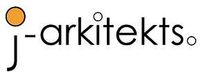 Logo for 'j-arkitekts' with black background and white stylized text
