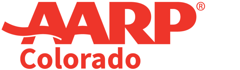 AARP Colorado logo with red text on a black background.