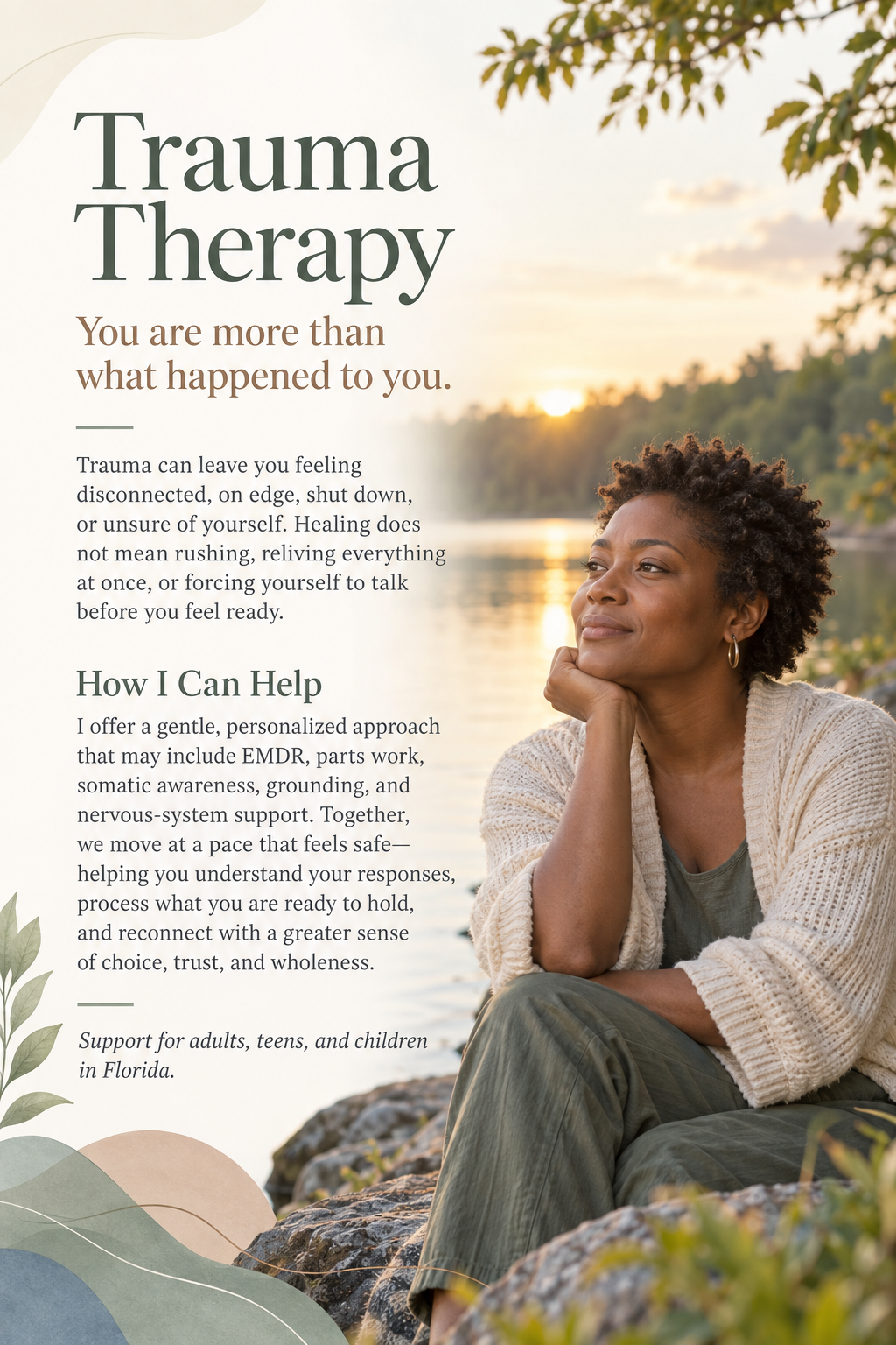 Trauma therapy in Altamonte Springs and online across Florida using EMDR, parts work, somatic tools, and nervous-system regulation