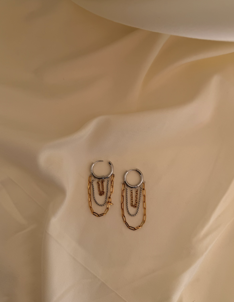 Vianne Mutli Chain Drop Hoops