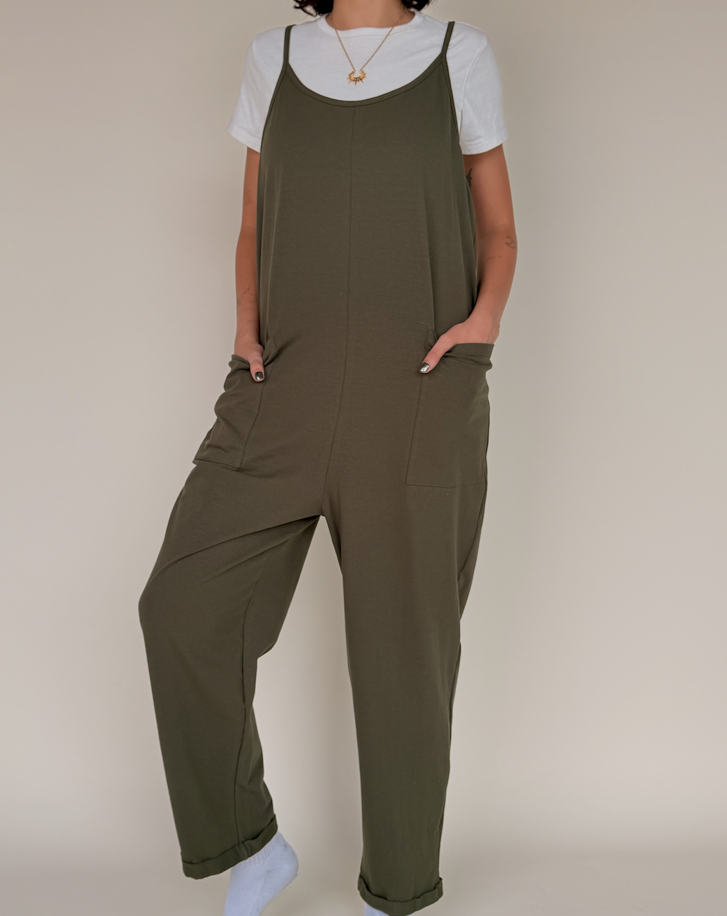 Cotton Relaxed Cami Jumpsuit