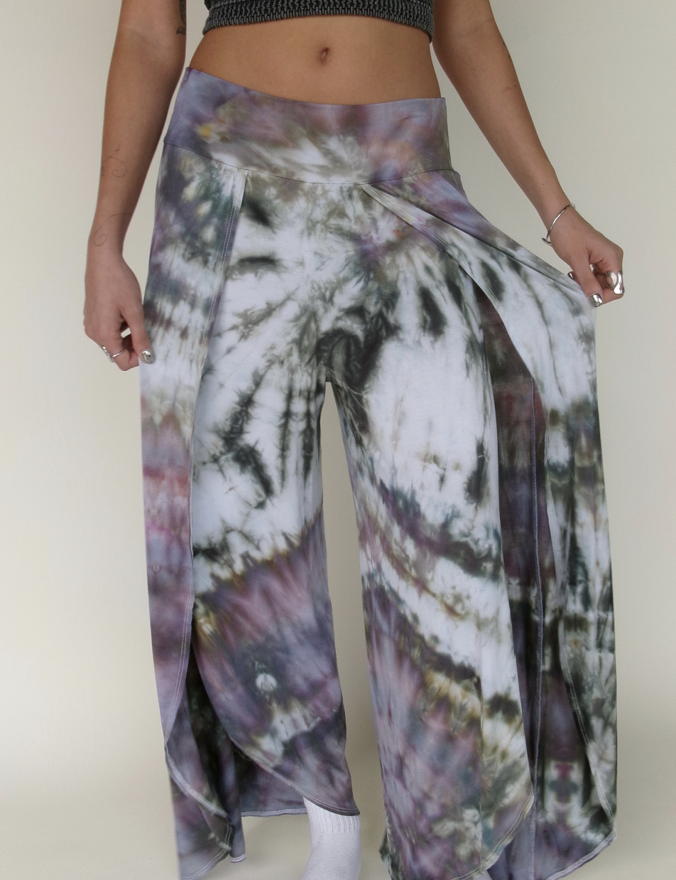 Green & Purple Tie Dye Tulip Pants