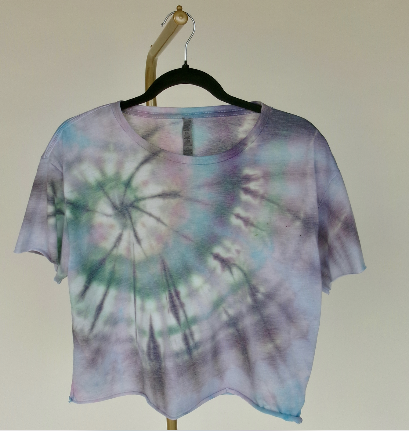Purple & Blue Tye Dye Cropped Short Sleeve