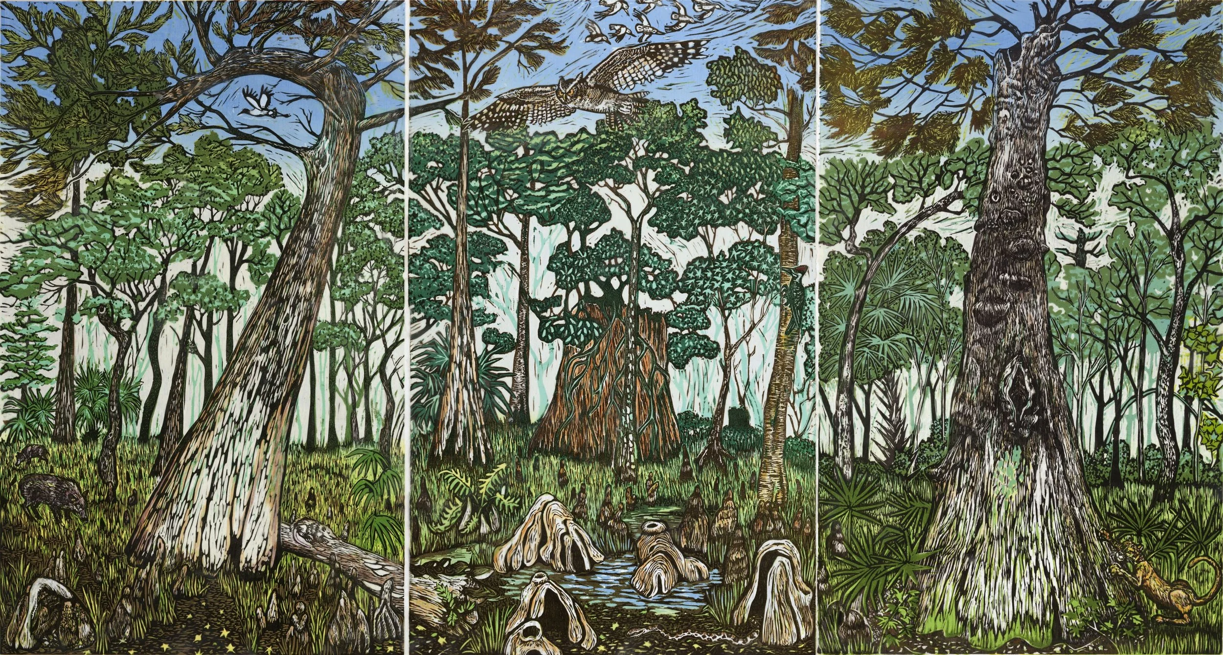 Goethe Giant Triptych (Encaustic)