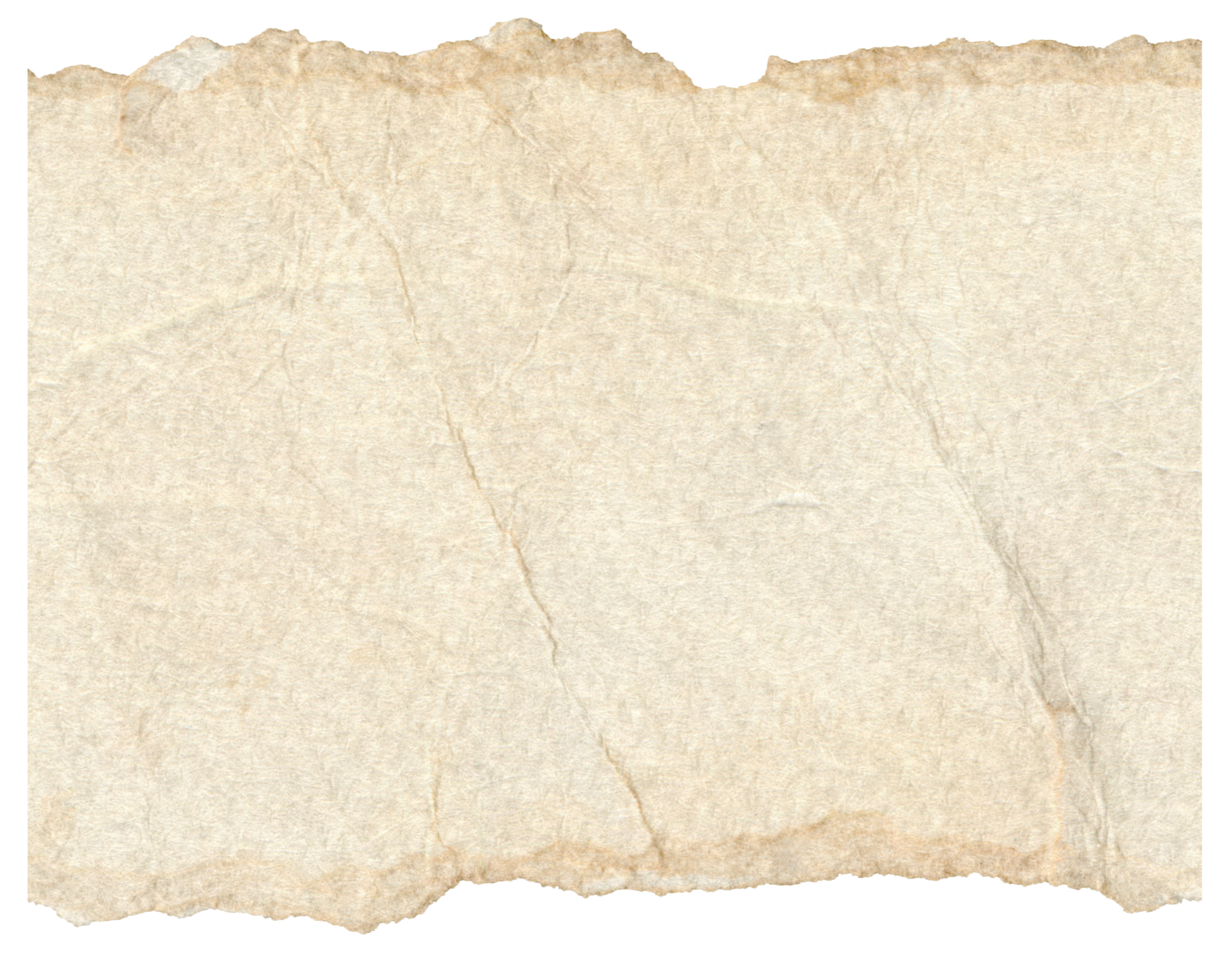 a torn piece of old, beige, textured paper with rough edges