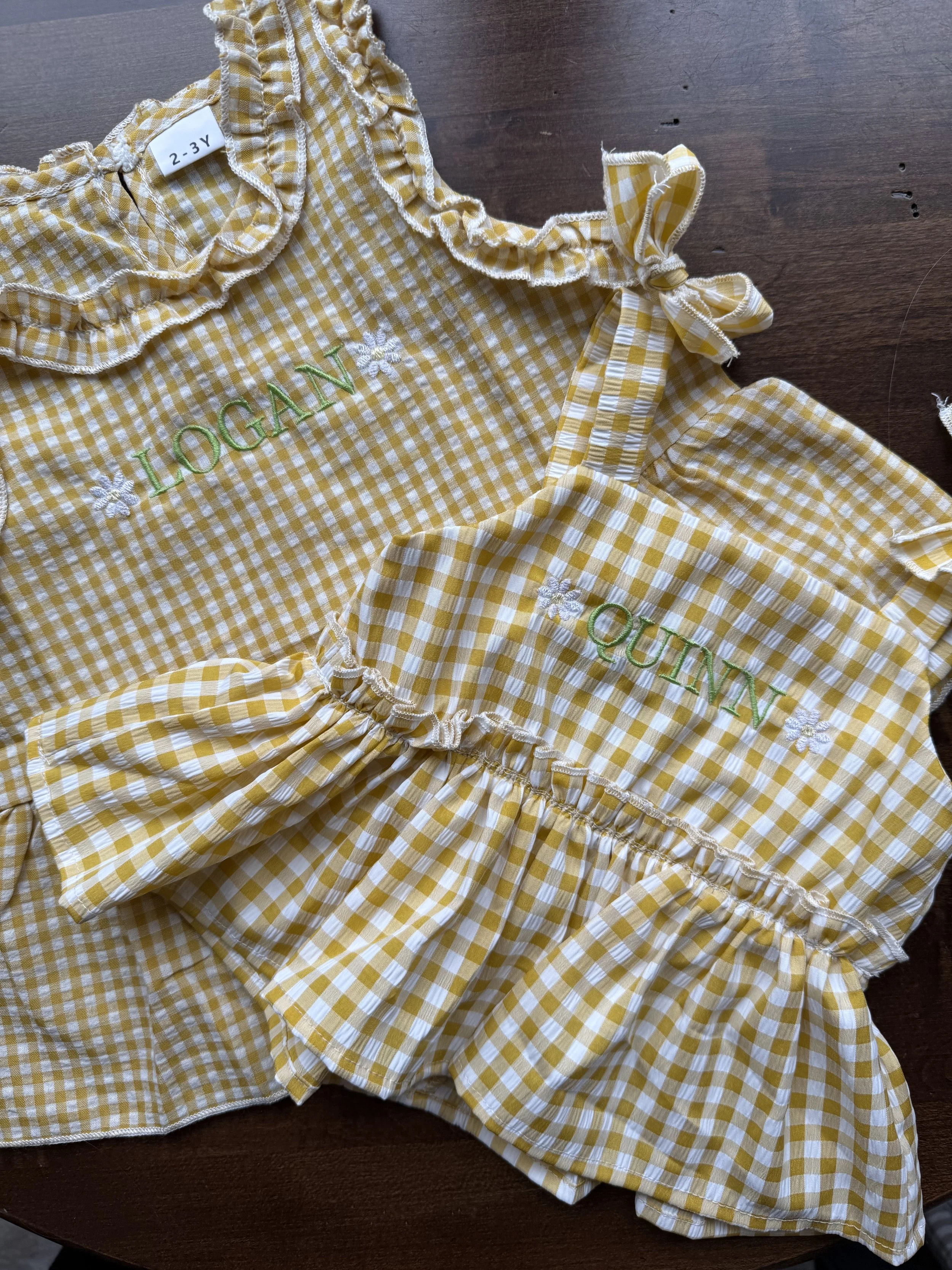 Custom Gingham Baby / Toddler Outfit