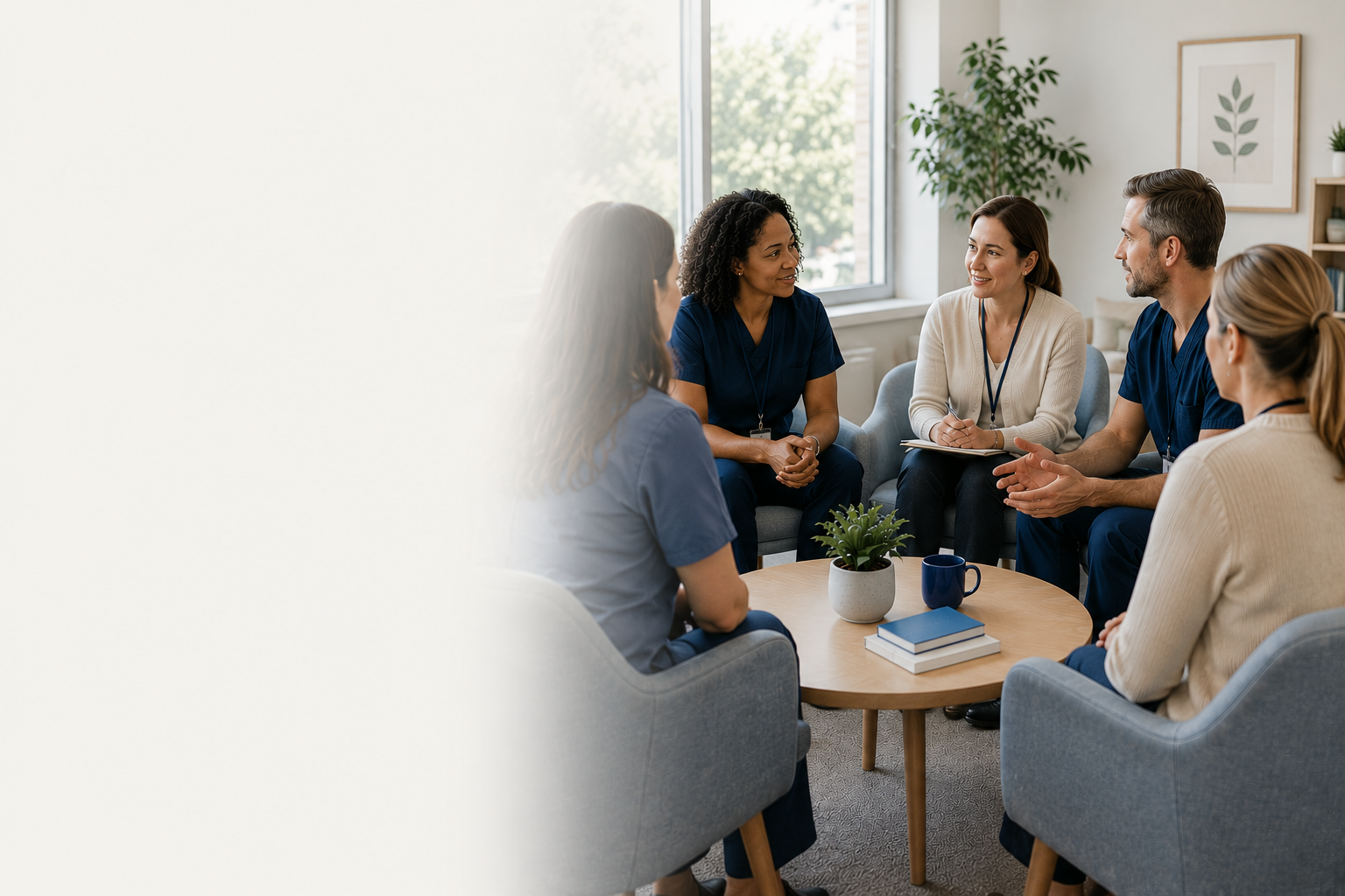 Casual meeting in a bright office