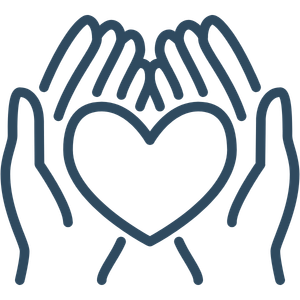 Hand heart icon